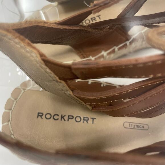 NEW! Women's Rockport Trutech Wedge Jute Leather Sandals sz. 9.5 - Picture 7 of 10